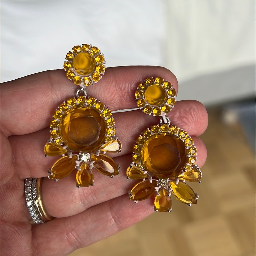 Jcrew yellow resin earrings